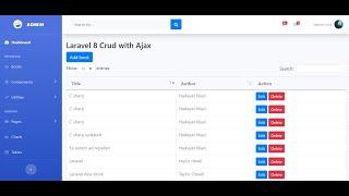 Ajax call using Laravel | Server side datatable | Laravel Yajra datatable CRUD