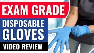 Blue Disposable Exam Grade Gloves - Synthetic Vinyl  Customer Video Review by Bella