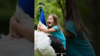 Hugging peacock