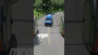 Cars Chain 2 Giant Bollards Crash – BeamNG.drive