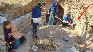 Winter is near;  Homeless family solidarity for  development of the house in front of  magic cave