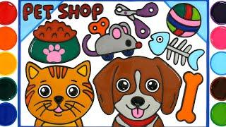 Pet, Cat, Puppy Jelly Coloring & Painting | Menggambar Dan Mewarnai Kucing lucu