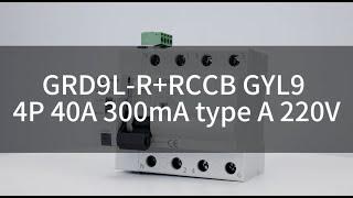 GRD9L-R+GYL9 4P 40A 300mA type A 220V RCCB automatic recloser