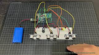 Arduino Uno Instrument w/3 x HC-SR04 Ultrasonic Sensor, 3 x LED & 1 Passive Buzzer