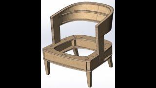 The structure of the chair frame made of plywood made on the CNC machine