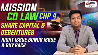 Mission Company Law | Chapter 4 - Share Capital & Debentures | Mohit Agarwal