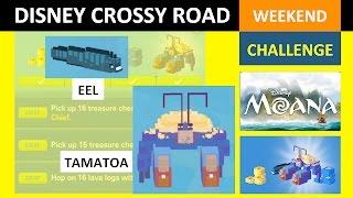 Disney Crossy Road Weekend Challenge Moana (Tamatoa, Eel)