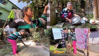 Indian housewife morning cleaning and night vlog  village lifestyle vlog  dasi cleaning vlogs new