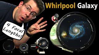 Zooming In 23 MILLION Light-Years to the Whirlpool Galaxy Using 4 Lenses! #astrophotography