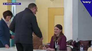 Friedrich Merz casts his vote in Germany’s federal election in Arnsberg