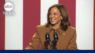 Harris takes the stage at Michigan rally