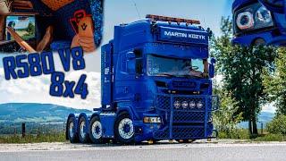 THE BLUE GIANT: Scania R580 V8 8x4 Martin Kozyk // *INSANE DETAILS*