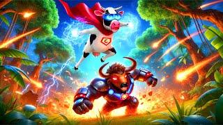 Super Cow vs Super Bison - Wild Animals vs Farm Animals Epic Battle | Who will Win?