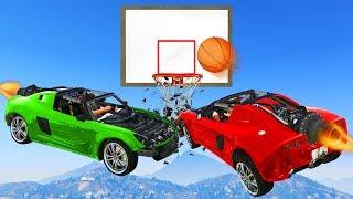 CRAZY ROCKET CAR SLAM DUNK! - GTA 5 Funny Moments