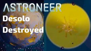 Astroneer Desolo Destroyed With 1,000,000 Dynamite Only A Floating Core Left