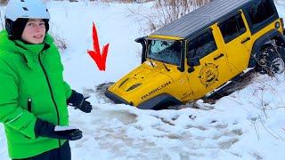 УТОПИЛ папин ДЖИП в озере...ПРОЛОМИЛСЯ лёд.Daddy's JEEP drowned in the lake ... THE ICE BREAKED.