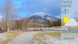 Virtual Run - Trails Along The River In Winter | Natural sound | No music | 4k