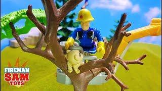 Fireman Sam Toys: A cat on a Tree - Toy Story for Kids in English
