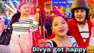 Divya Got Happy SurprisedTihar VibesMaitidevi Temple️Twins Couple