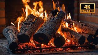  Crackling Fireplace 4K. Burning Fireplace Sounds. Relaxing Fireplace with Burning Logs #1