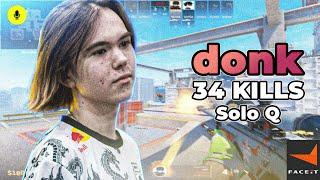 CS2 POV | donk Faceit Ranked (Vertigo) Solo Q - Voice Comms 34-17