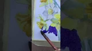 Watercolor flower painting video process. Рисуем цветы акварелью