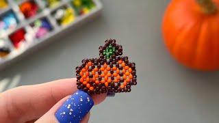 DIY beaded pumpkin.  Step-by-step tutorial