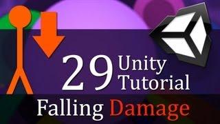 29. Unity Tutorial, FALLING DAMAGE - Create a Survival Game