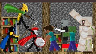 Minecraft Vs Stick War Legacy | Drawing Cartoons 2 Animation