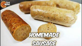 Homemade chicken sausage recipe | How to make sausage at home | Easy sausage |