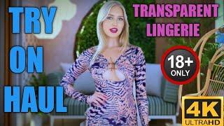 [4K] Transparent Dress Try-On Haul Zebra print | See Through Lingerie Try On Haul with Emily 2024