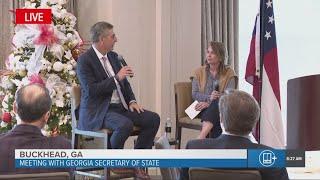 Georgia Secretary of State chats with media and local leaders following latest election season at Bu