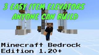 How to make 3 EASY Mincraft item elevators -  (MCPE, XBOX, PLAYSTATION, SWITCH, PC)