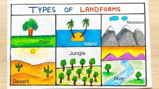 Easy Science project working model | How to draw type of Landform | Landforms school project