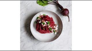 Beetroot Spaghetti with Toasted Walnuts