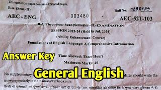 General English | सामान्य अंग्रेजी | B.A 1st Year 2nd Semester Main Exam 2024 Answer Key English RU