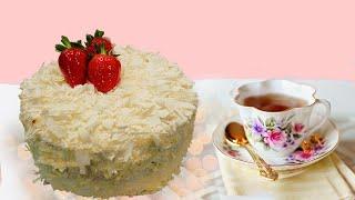 White chocolate cake with sweetened condensed milk