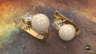 RhinoGold - Pearl Earrings (Speed Modeling)