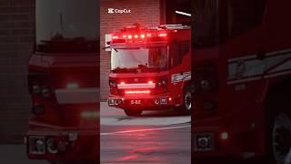 All ELECTRIC Fire Truck Responds Fire The First Time   #electricfuture  #electricvehicle #tesla