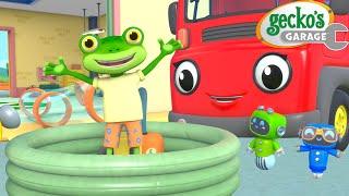 Stay Cool with Gecko's Fun Waterslide!| Gecko's Garage  | Cartoons For Kids | Toddler Fun Learning