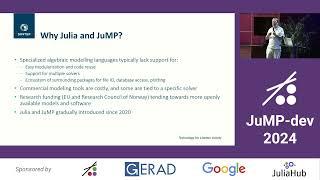 Applied optimization with JuMP at SINTEF