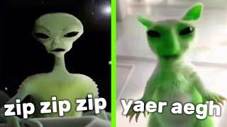 Alien Speaking Meme vs Green Alien Cat