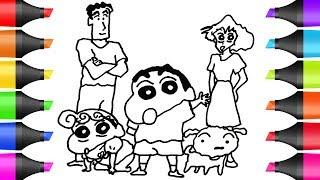 Drawing Shin Chan Family | Coloring Pages | BOBO Cute Art