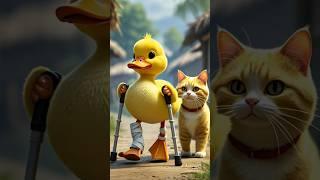 The story of frendship duck and cat  #ai #duck #cat