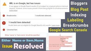 Either Name or item.Name issue resolved-Breadcrumbs-Bloggers Blog Post