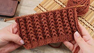 Объёмный узор спицами  Volumetric knitting pattern