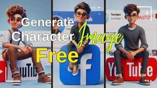 Generate Free characters image or photos with Social media Logos Using AI Techgen YouTube Tutorial