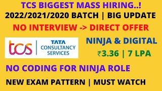 TCS Ninja & Digital | Off-Campus 2022/2021/2020 batch | Direct Offer? | New Exam Pattern