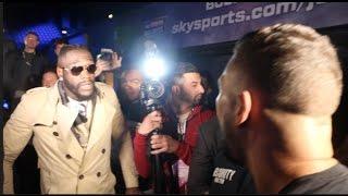 BEEF!!! - TONY BELLEW & DEONTAY WILDER CONFRONT EACH OTHER & TRADE HEATED WORDS **FULL VIDEO**