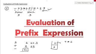 Evaluation of Prefix  expressions using Stack | Data Structures | Aparna Jagtap